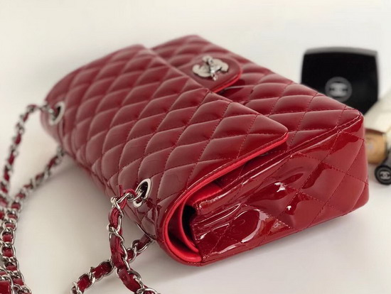 Chanel Classic Flap Bag in Red Patent Leather