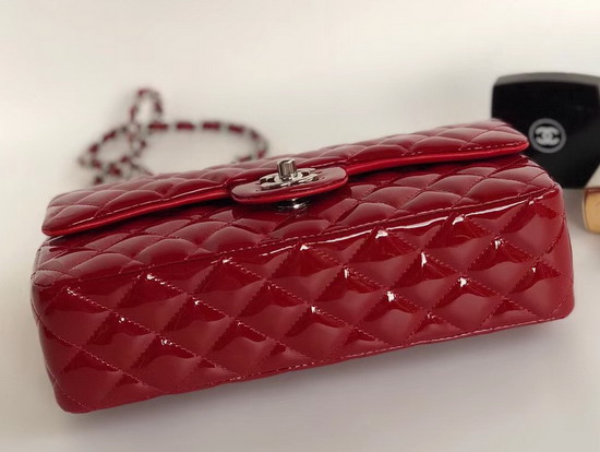 Chanel Classic Flap Bag in Red Patent Leather