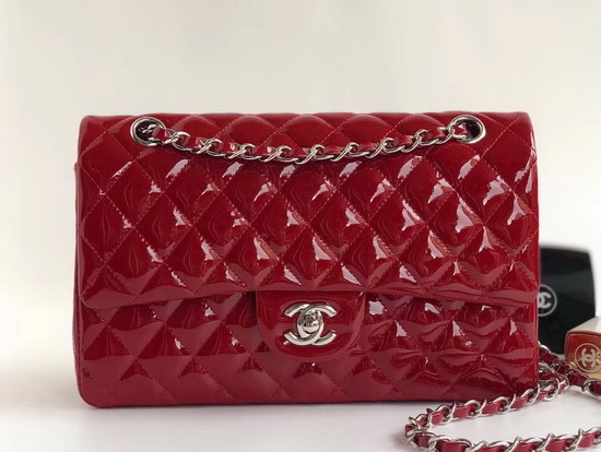 Chanel Classic Flap Bag in Red Patent Leather