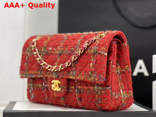 Chanel Classic Flap Bag in Red Tweed Replica