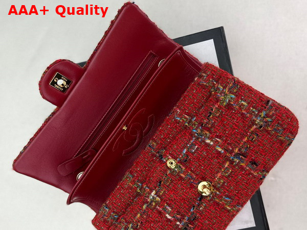 Chanel Classic Flap Bag in Red Tweed Replica