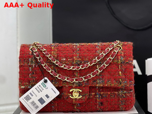 Chanel Classic Flap Bag in Red Tweed Replica