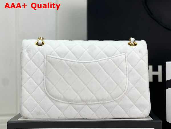 Chanel Classic Flap Bag in White Velvet Replica