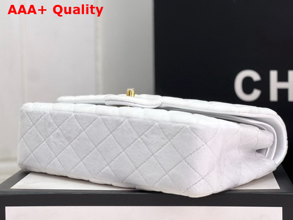 Chanel Classic Flap Bag in White Velvet Replica