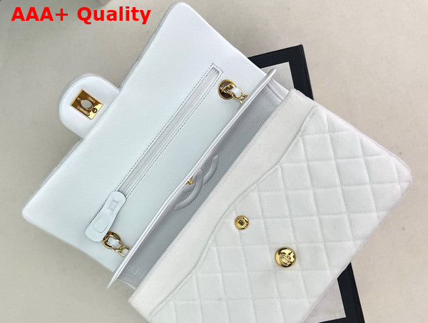 Chanel Classic Flap Bag in White Velvet Replica