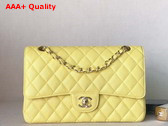 Chanel Classic Flap Bag in Yellow Grained Calfskin Replica