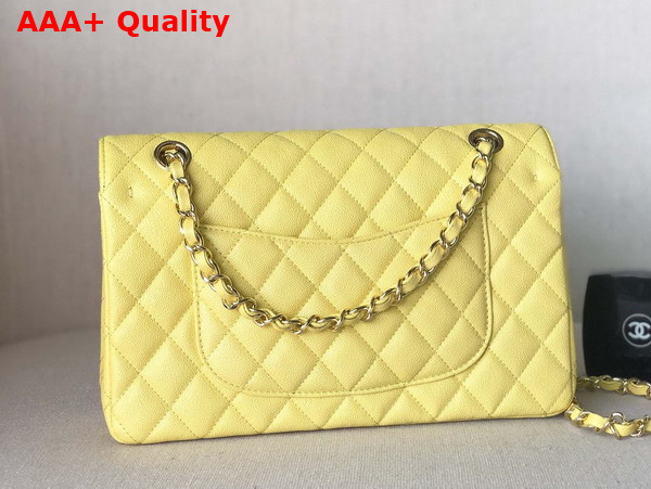 Chanel Classic Flap Bag in Yellow Grained Calfskin Replica