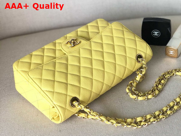 Chanel Classic Flap Bag in Yellow Grained Calfskin Replica