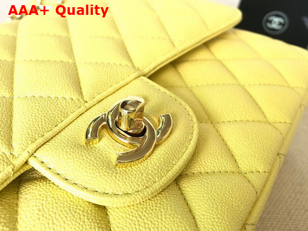 Chanel Classic Flap Bag in Yellow Grained Calfskin Replica