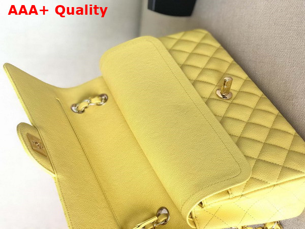 Chanel Classic Flap Bag in Yellow Grained Calfskin Replica