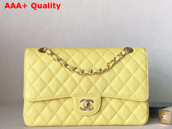 Chanel Classic Flap Bag in Yellow Grained Calfskin Replica