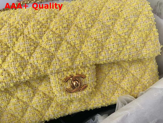 Chanel Classic Flap Bag in Yellow Tweed Replica