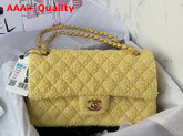 Chanel Classic Flap Bag in Yellow Tweed Replica