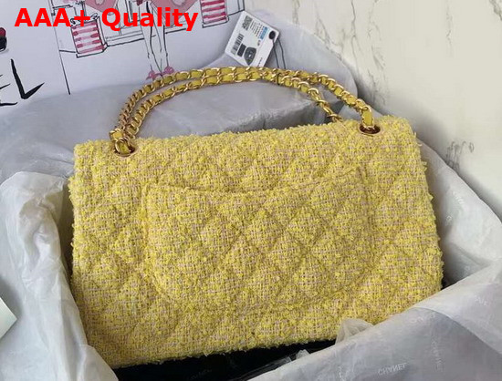 Chanel Classic Flap Bag in Yellow Tweed Replica