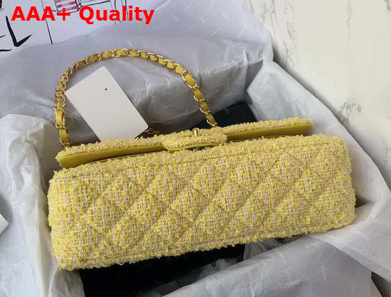 Chanel Classic Flap Bag in Yellow Tweed Replica