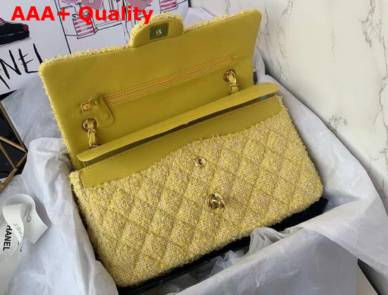 Chanel Classic Flap Bag in Yellow Tweed Replica