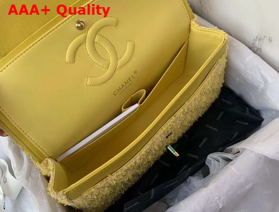 Chanel Classic Flap Bag in Yellow Tweed Replica