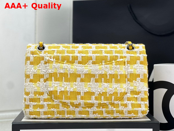 Chanel Classic Flap Bag in Yellow and White Tweed Replica