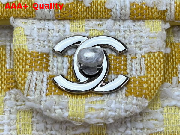 Chanel Classic Flap Bag in Yellow and White Tweed Replica