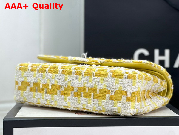 Chanel Classic Flap Bag in Yellow and White Tweed Replica