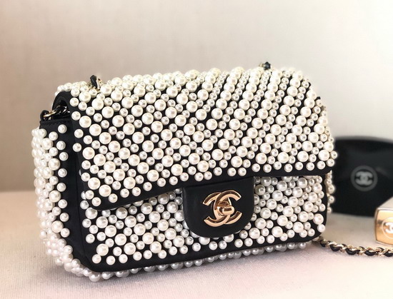 Chanel Classic Flap Bag with Allover Peral Beads