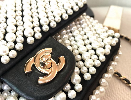 Chanel Classic Flap Bag with Allover Peral Beads