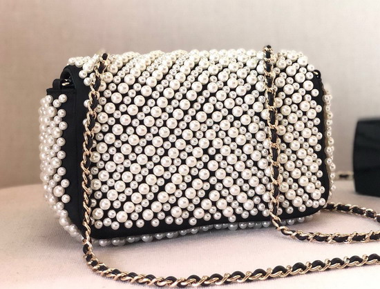 Chanel Classic Flap Bag with Allover Peral Beads