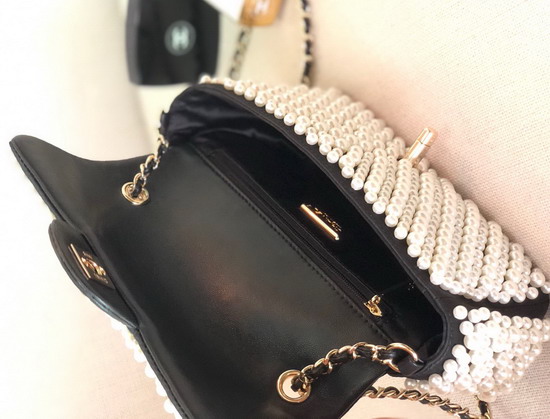 Chanel Classic Flap Bag with Allover Peral Beads