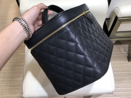 Chanel Classic Medium Vanity Pouch in Black Grained Calfskin