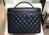 Chanel Classic Medium Vanity Pouch in Black Grained Calfskin