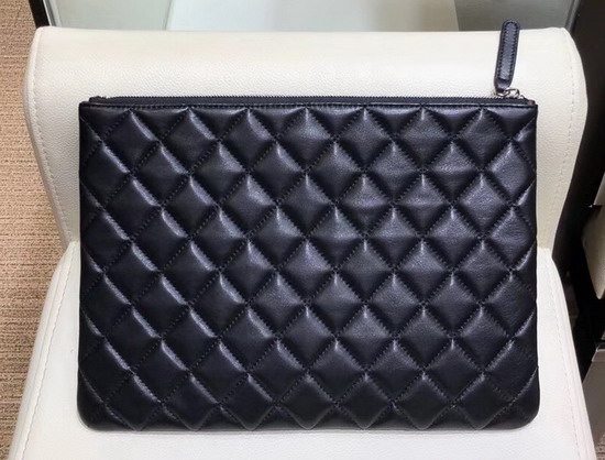 Chanel Classic Pouch in Black Lambskin A82545