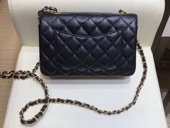 Chanel Classic Small Caviar Flap Bag in Black with Gold Hardware