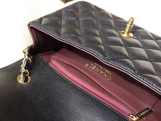 Chanel Classic Small Caviar Flap Bag in Black with Gold Hardware