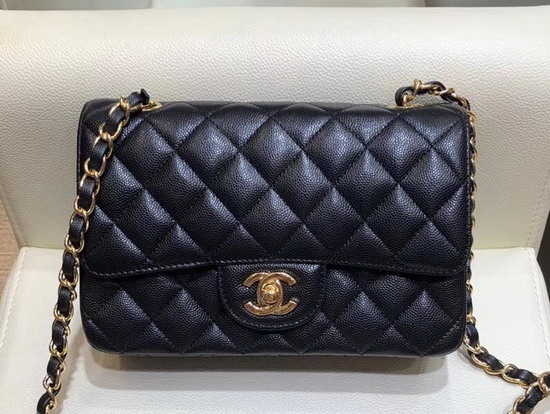 Chanel Classic Small Caviar Flap Bag in Black with Gold Hardware