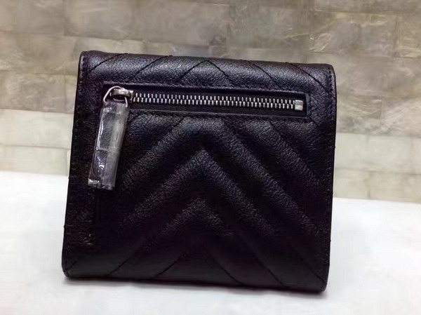 Chanel Classic Small Wallet Black Chevron Calfskin For Sale