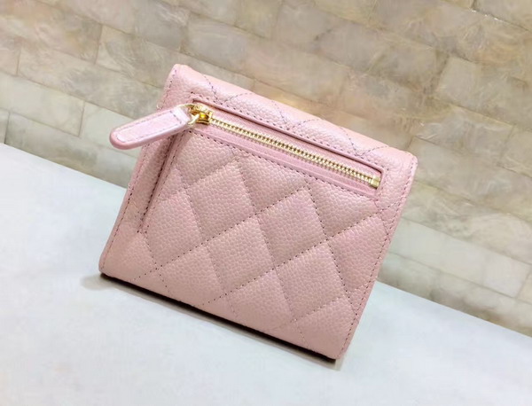 Chanel Classic Small Wallet Pink Caviar Leather For Sale