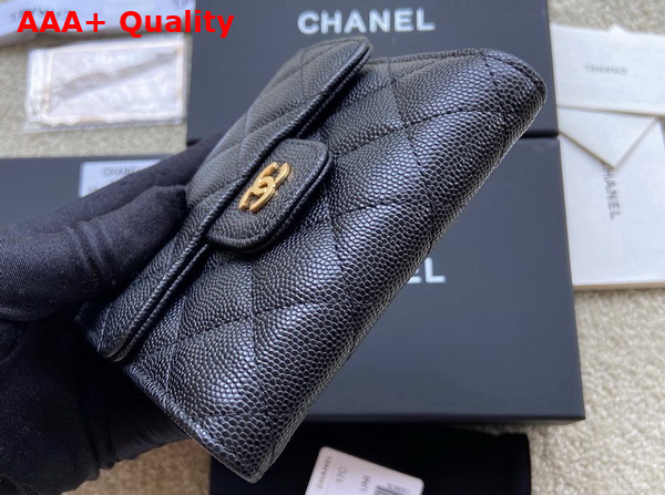 Chanel Classic Wallet in Black Grained Calfskin Replica