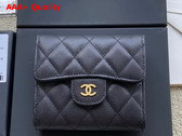 Chanel Classic Wallet in Black Grained Calfskin Replica