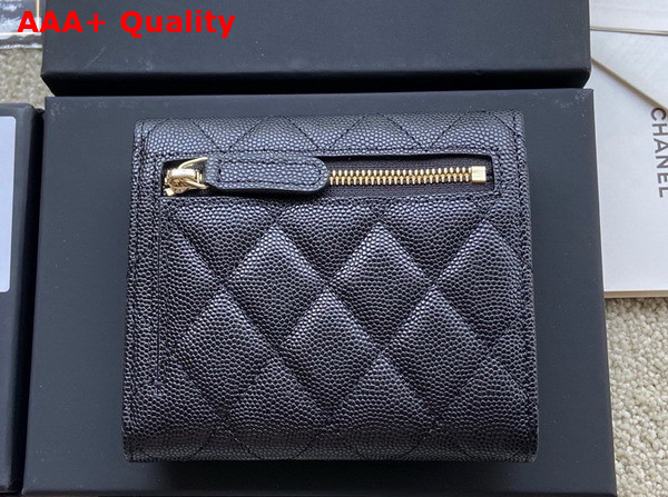 Chanel Classic Wallet in Black Grained Calfskin Replica