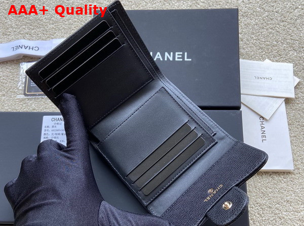 Chanel Classic Wallet in Black Grained Calfskin Replica