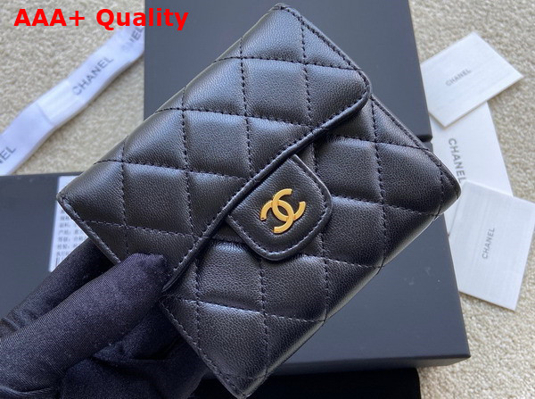 Chanel Classic Wallet in Black Lambskin Replica