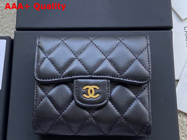 Chanel Classic Wallet in Black Lambskin Replica