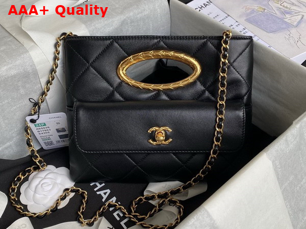 Chanel Clutch Lambskin Gold Tone Metal Black AS5038 Replica