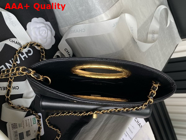 Chanel Clutch Lambskin Gold Tone Metal Black AS5038 Replica