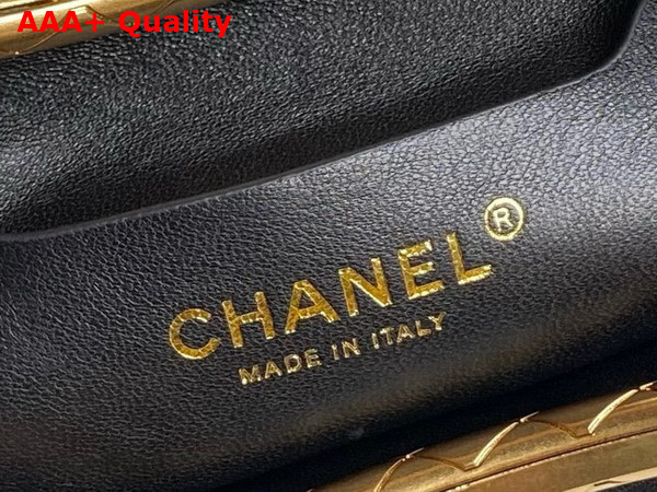 Chanel Clutch Lambskin Gold Tone Metal Black AS5038 Replica