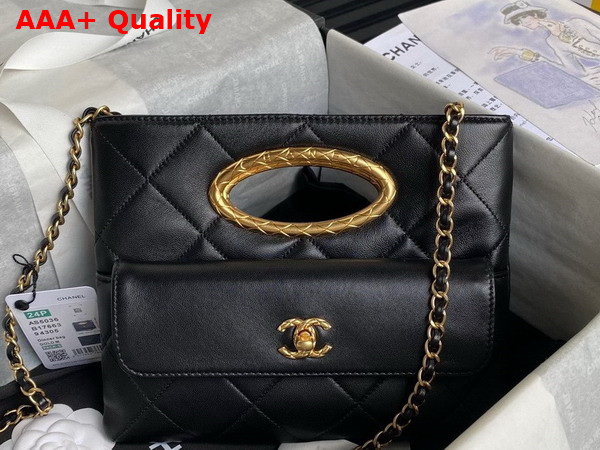 Chanel Clutch Lambskin Gold Tone Metal Black AS5038 Replica