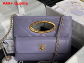 Chanel Clutch Lambskin Gold Tone Metal Light Purple AS5038 Replica