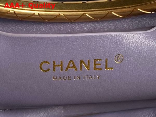 Chanel Clutch Lambskin Gold Tone Metal Light Purple AS5038 Replica