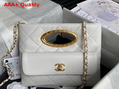 Chanel Clutch Lambskin Gold Tone Metal White AS5038 Replica