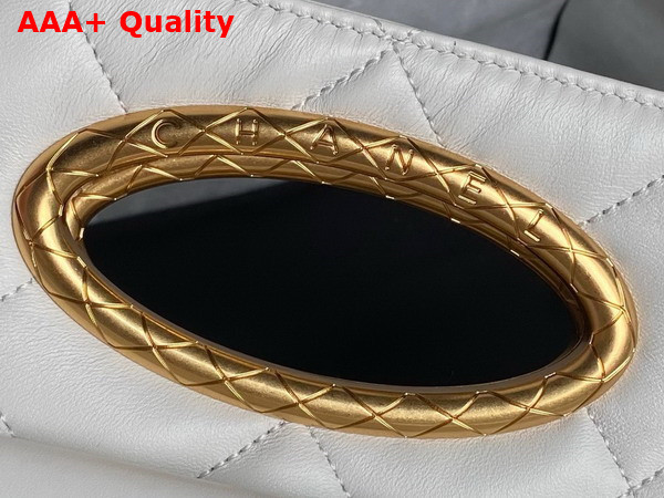 Chanel Clutch Lambskin Gold Tone Metal White AS5038 Replica